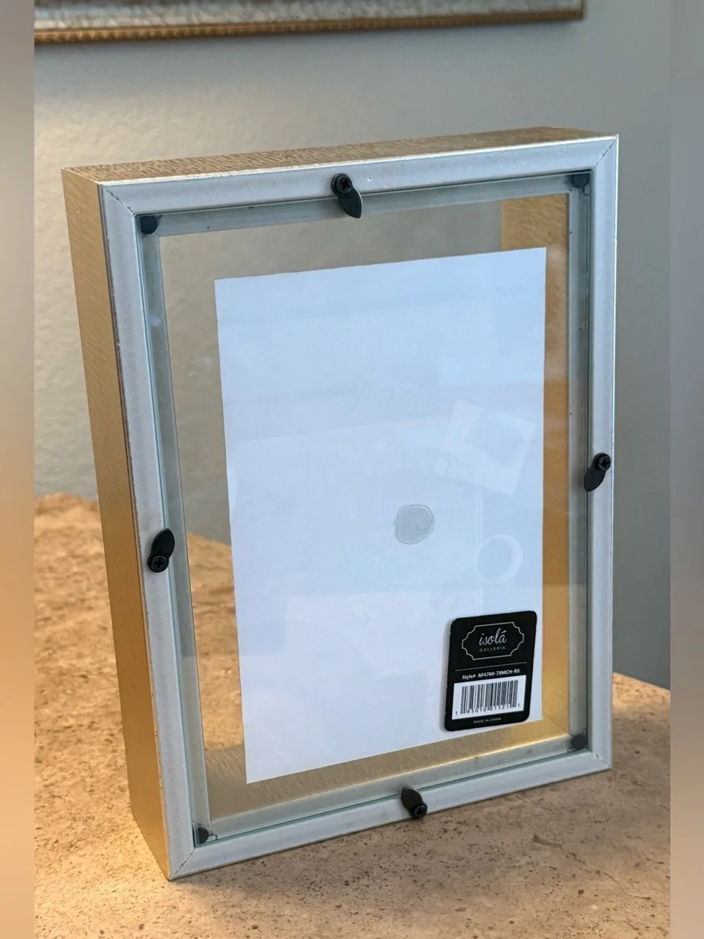 NWT Isola Galleria Gold Deep Floating Shadow Box Picture Frame 4x6 or 6x8